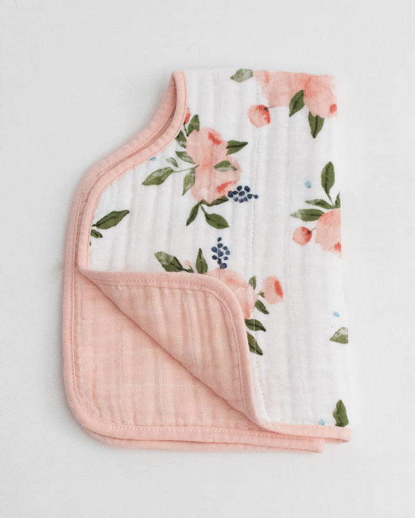 Little Unicorn Cotton Muslin Burp Cloth - Watercolor Roses