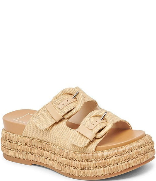 Dolce Vita "Witny" Woven Raffia Sandal-Light Natural