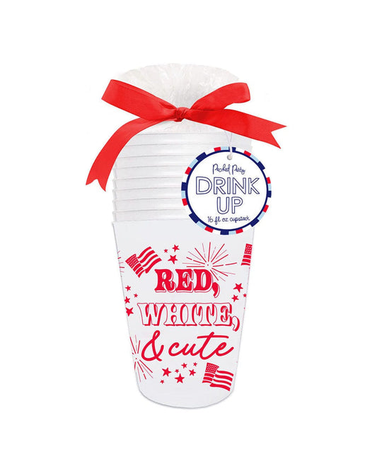 Packed Party Shatterproof Cup Set - Red, White and Cute