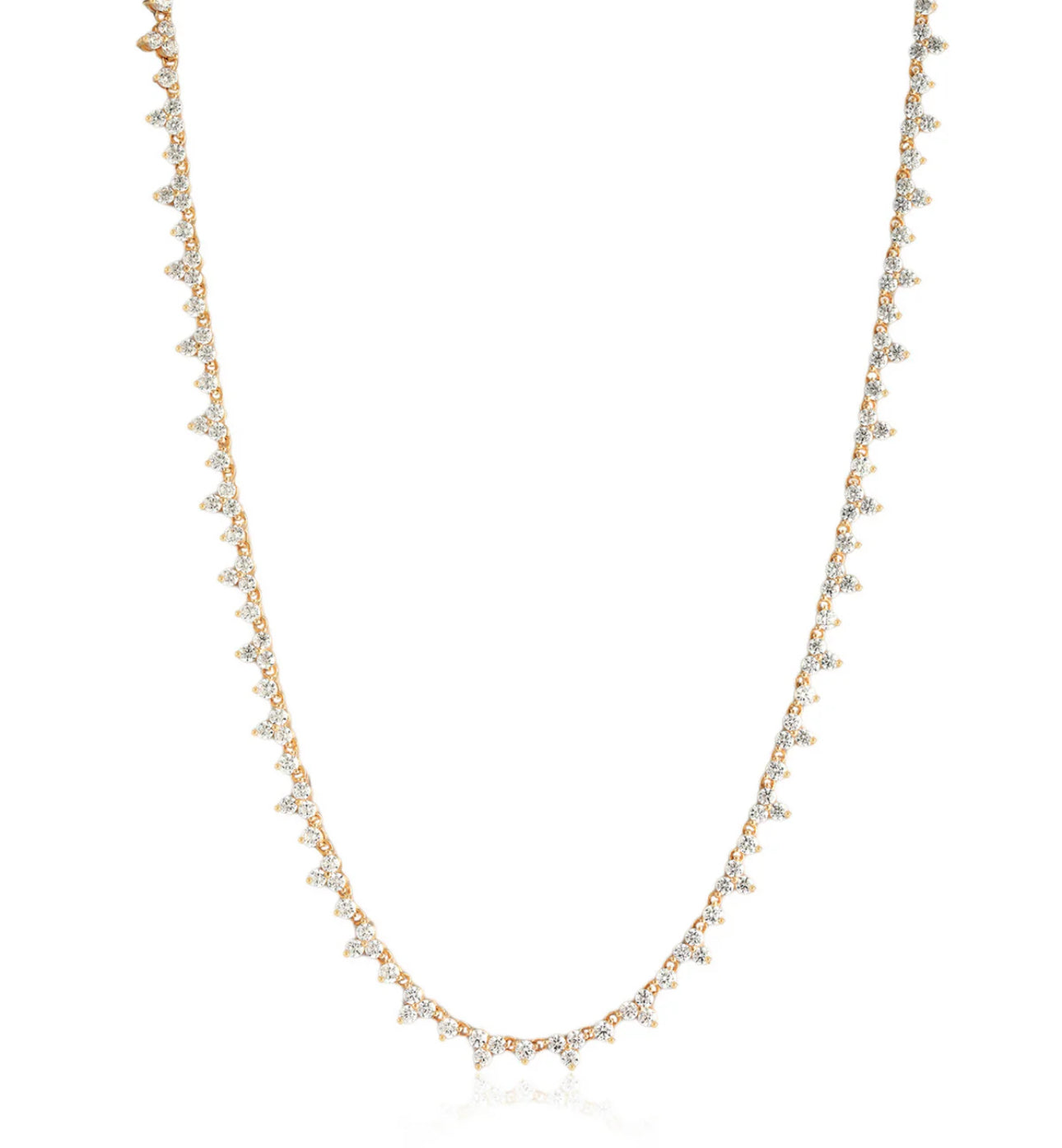 LeMel Trio CZ Tennis Necklace- Gold