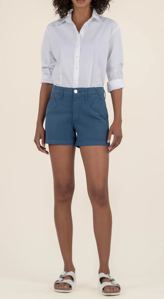 Kut from the Kloth "Kimia" Wide Leg Short -Ocean Blue