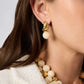 Julie Vos “Ravello” Statement Hoop & Charm Earring - Gold/Ivory