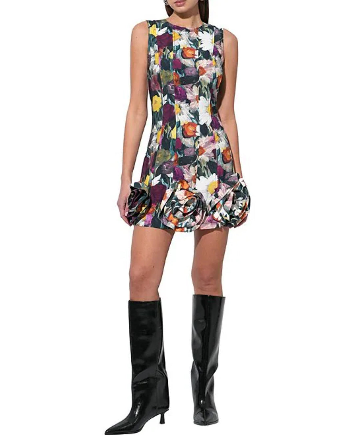 Adelyn Rae Floral Abstract Dress - Multi