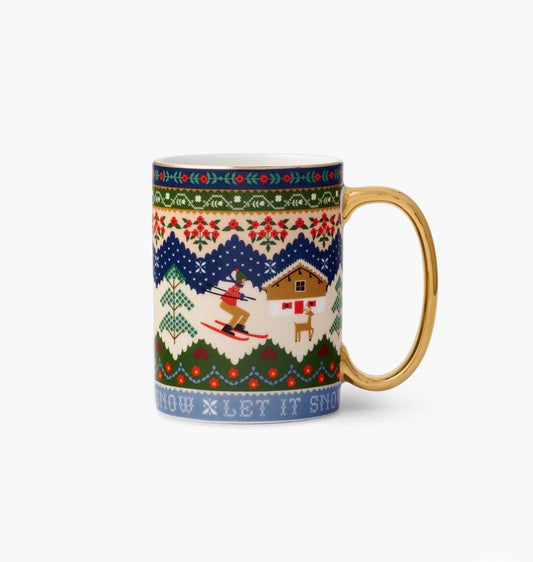 Rifle Paper Co. "Ski Chalet" Porcelain Mug
