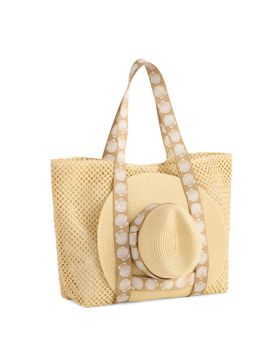 Shiraleah "Shelly" Tote & Hat Set-Tan