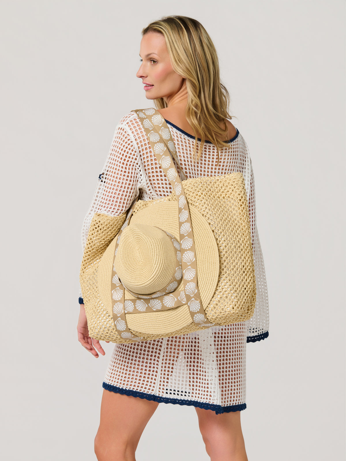 Shiraleah "Shelly" Tote & Hat Set-Tan