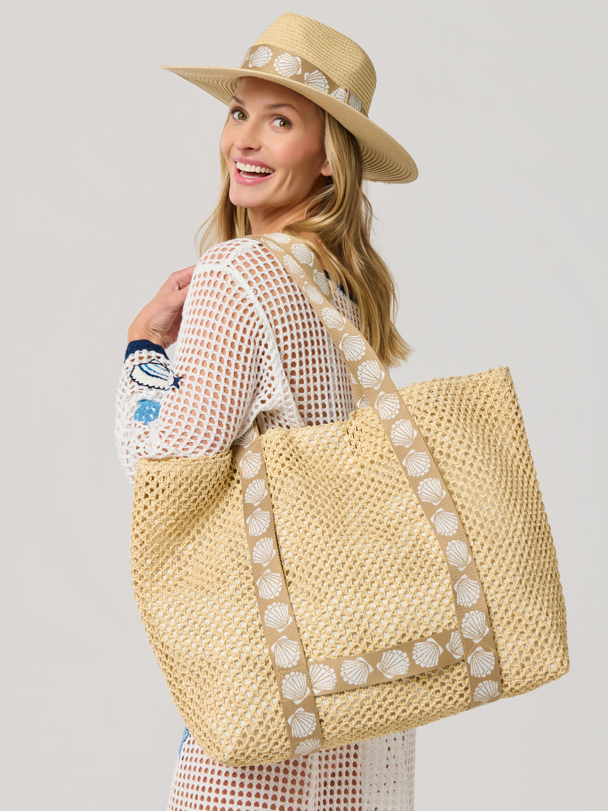 Shiraleah "Shelly" Tote & Hat Set-Tan