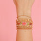Beaded Blondes "Red Bow" Holiday Sprinkle Bracelet -Standard 6.75"