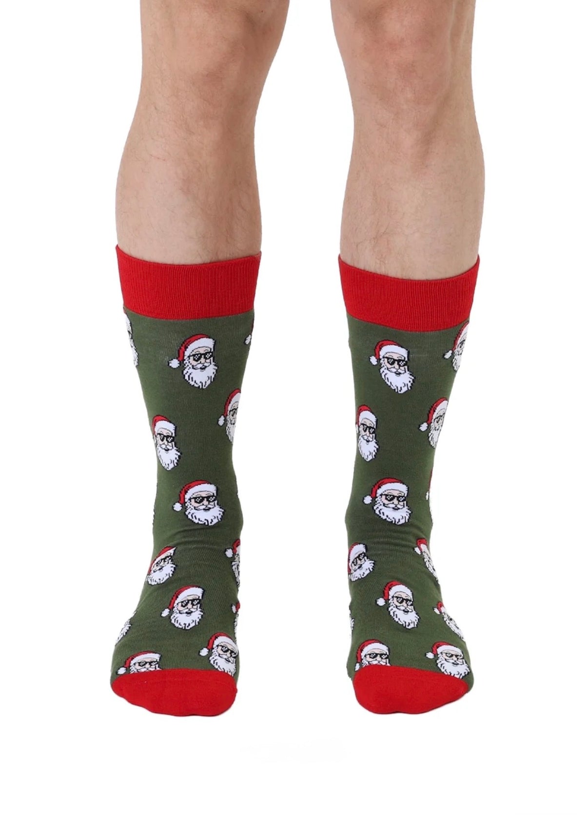 Living Royal Men's Bamboo Crew Socks-Cool Santa