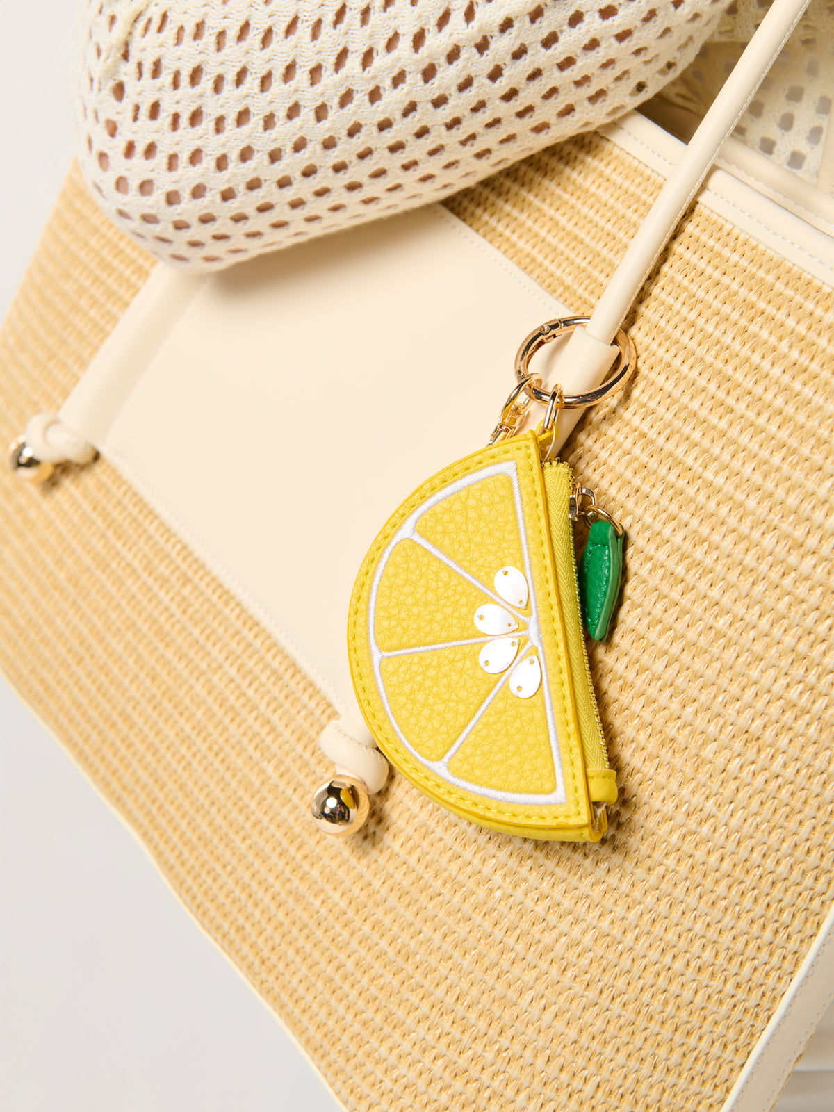 Shiraleah "Lemon" Zip Pouch Charm/Key Ring