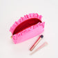 Shiraleah Solid Ruffle Large Zip Pouch-Pink