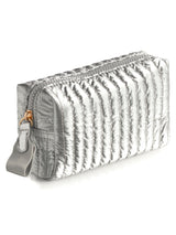 Shiraleah "Logan" Small Boxy Cosmetic Pouch-Silver