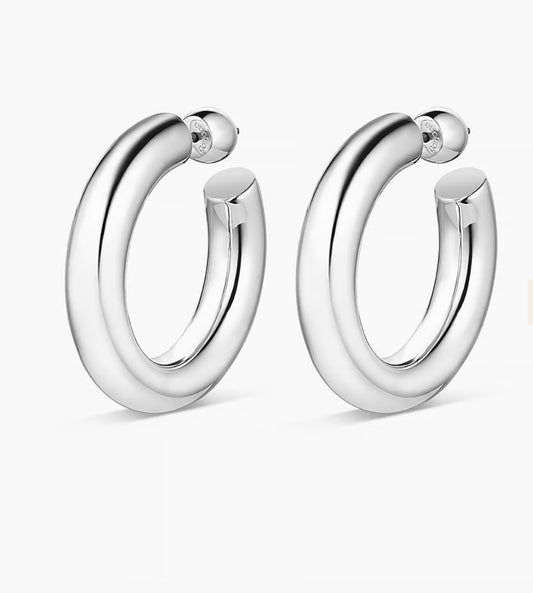 Gorjana Lou Statement Hoops-Silver