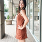 Lost + Wander “Regal Poise” Mini Dress - Coffee