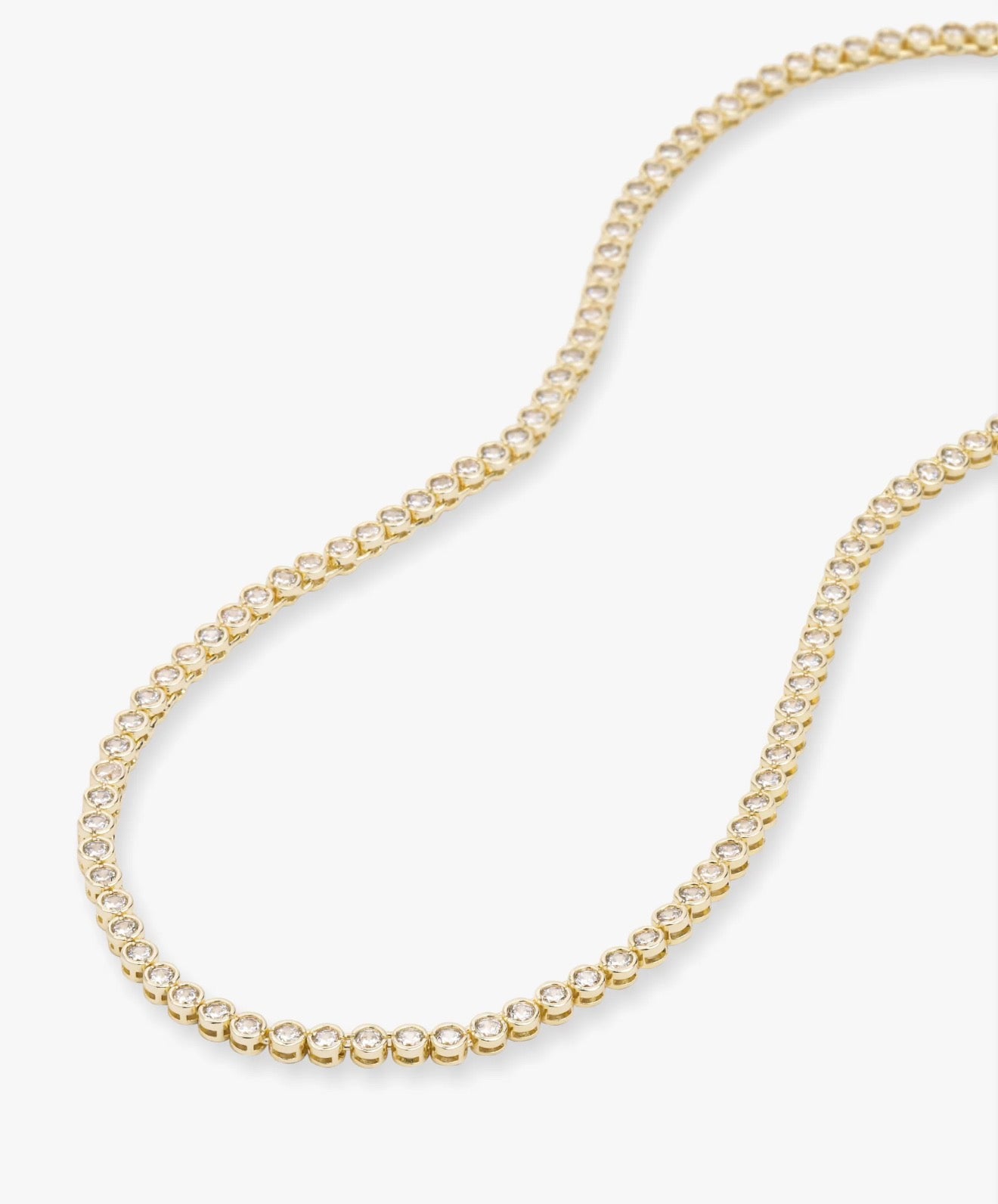 Melinda Maria “Baroness” Tennis Necklace Gold/White