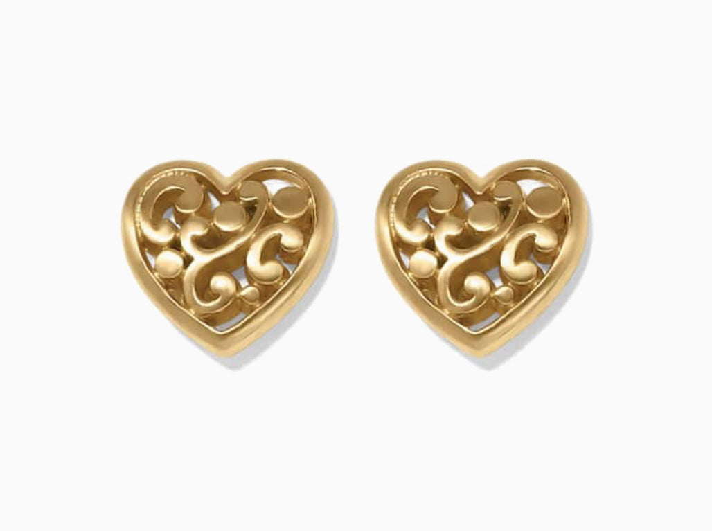 Brighton Contempo Heart Post Earrings-Gold