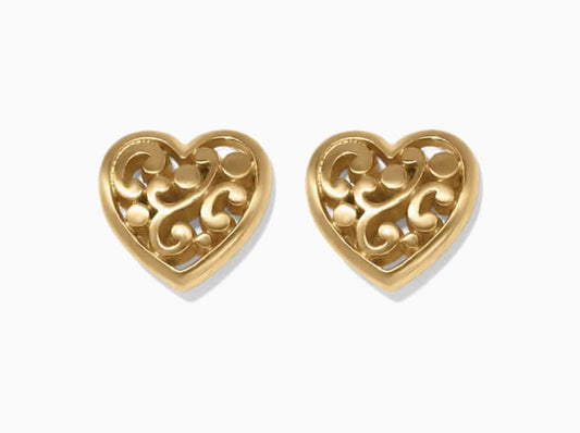 Brighton Contempo Heart Post Earrings-Gold