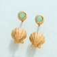 Spartina 449 SP Little Shell Stud Earrings-Gold/Sea Foam
