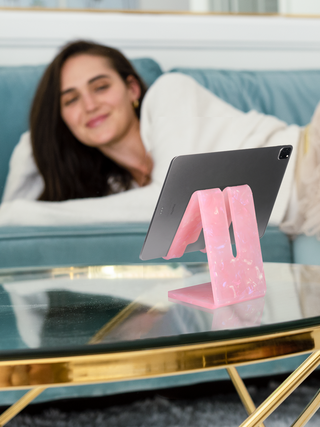 Ellie Rose Rose Quartz Phone and Tablet Stand