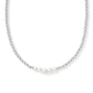 Kendra Scott Eve Beaded Strand Necklace-Silver White Pearl