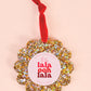 The Darling Effect Holiday Scalloped Frame Ornament-Gold Glitter
