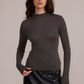 Lucy Paris "Susanna" Mockneck L/S Top-Grey
