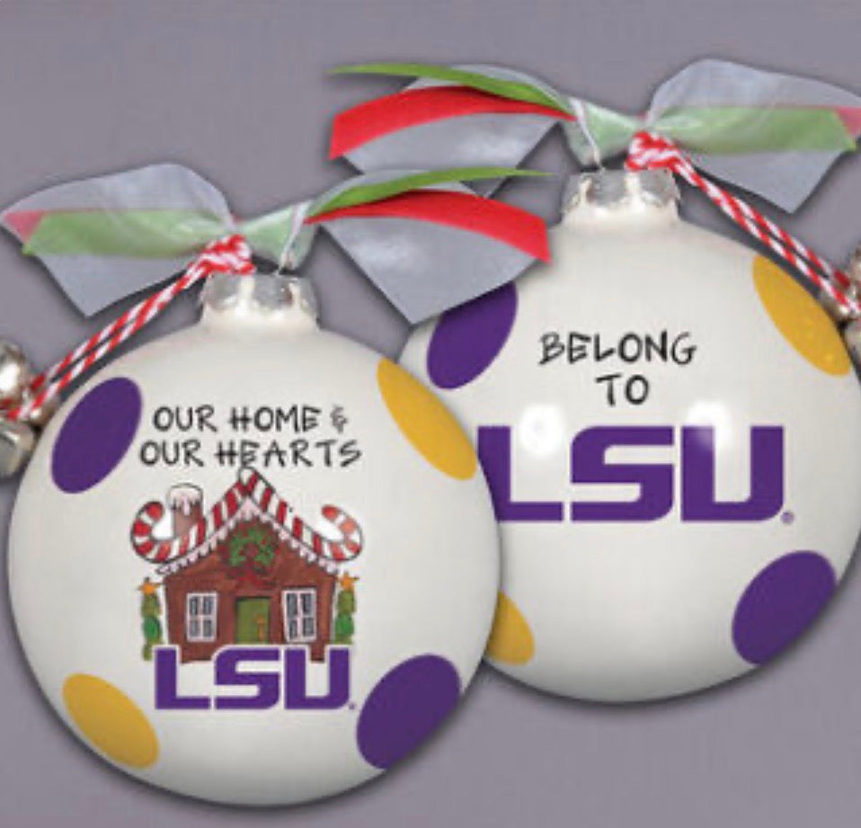 Magnolia Lane "Gingerbread House" Ornament- Lousiana State University