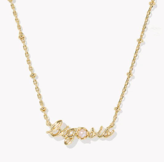 Kendra Scott Big Sis Short Pendant Necklace- Gold Freshwater Cultured Pearl