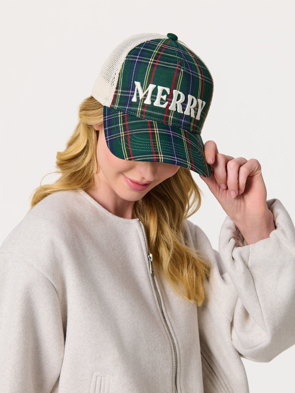 Shiraleah "Merry" Plaid Trucker Hat-Green