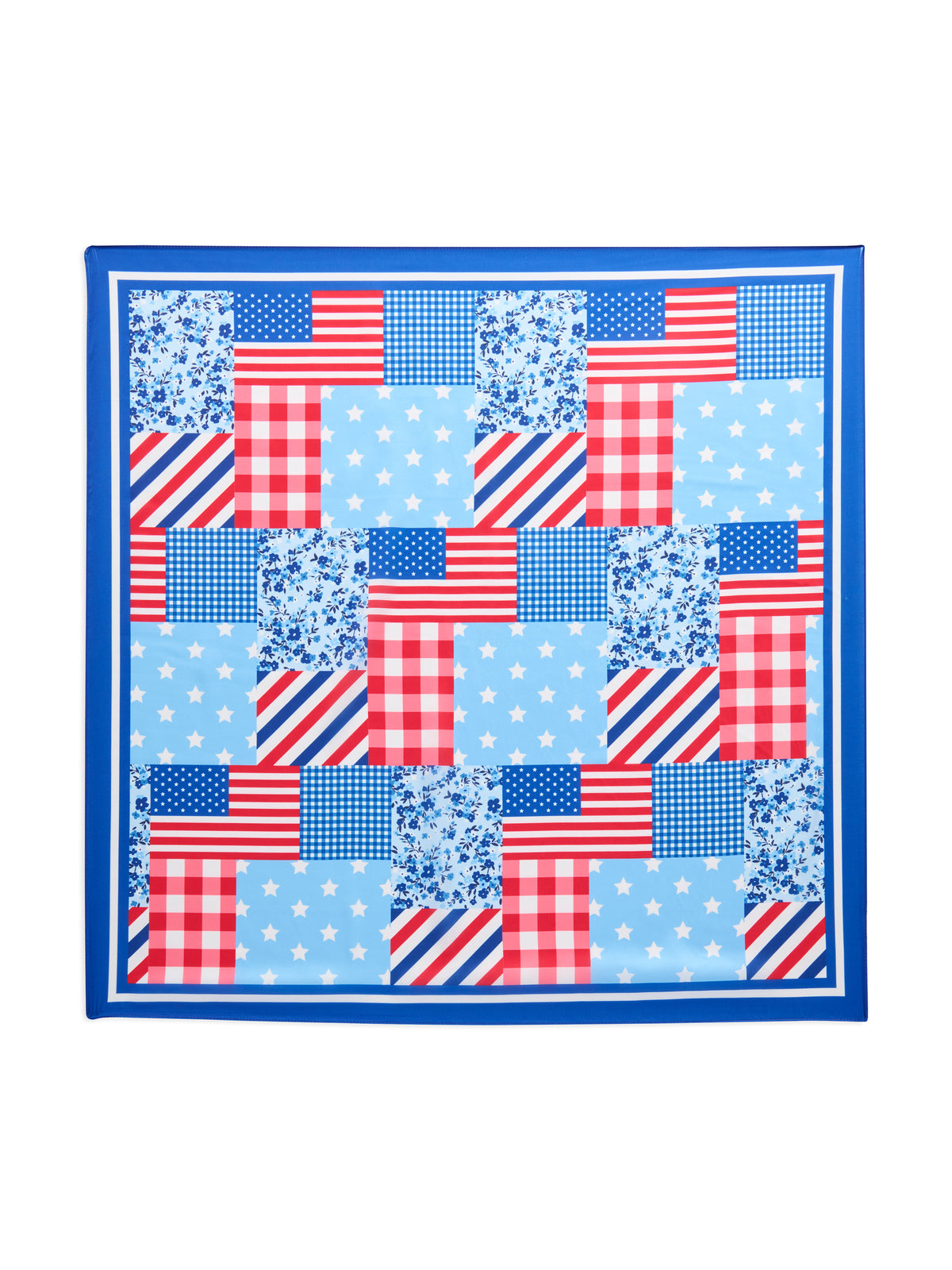 Shiraleah "Flag Patchwork" Scarf-Blue