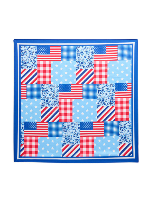 Shiraleah "Flag Patchwork" Scarf-Blue