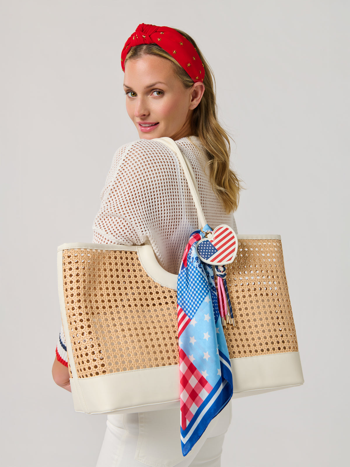 Shiraleah "Flag Patchwork" Scarf-Blue