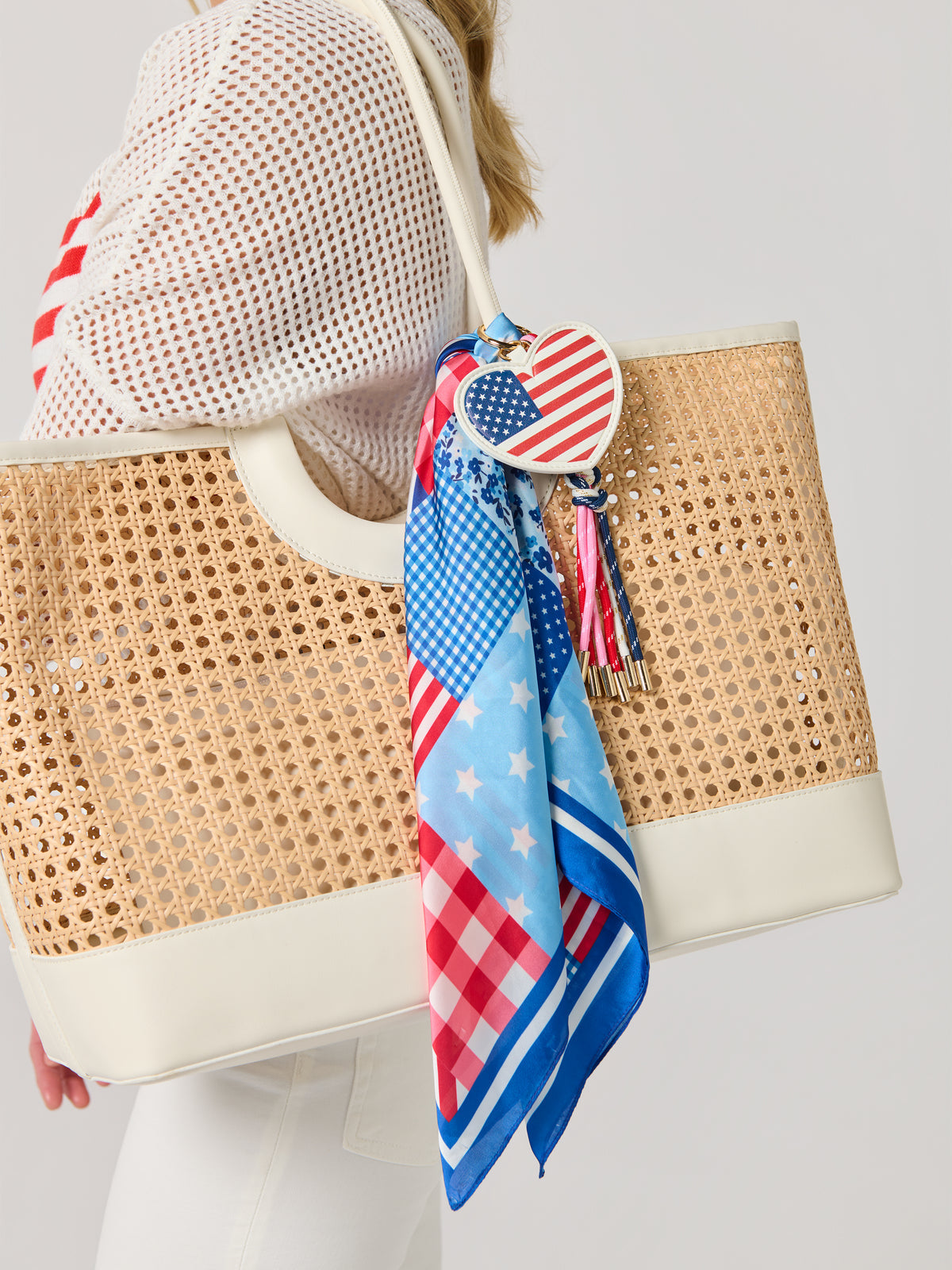 Shiraleah "Flag Patchwork" Scarf-Blue