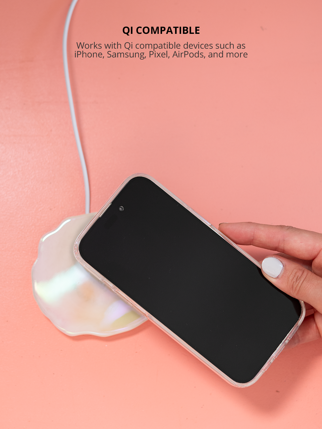 Ellie Rose Quartz Crystal Holographic Wireless Charger