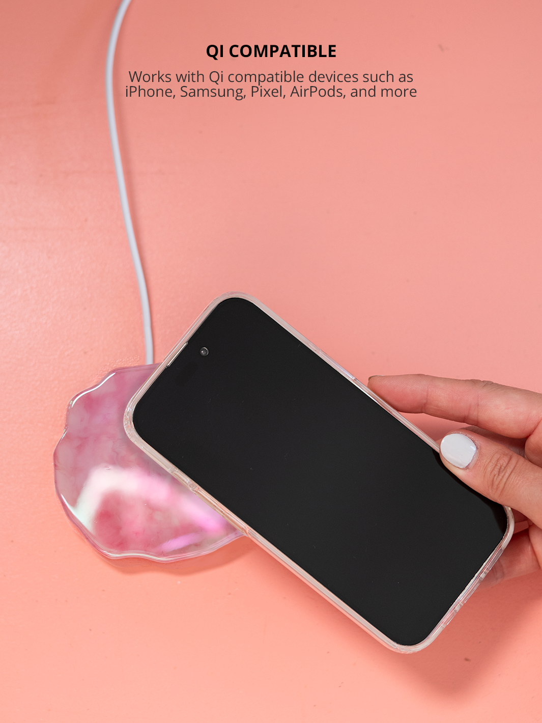 Ellie Rose Rose Quartz Holographic Wireless Charger