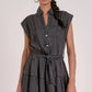 Elan Sleeveless Collared Dress-Grey