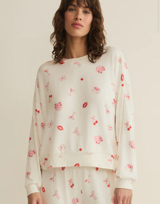 Z Supply Mira Sweet Things L/S Top-Vanilla Ice