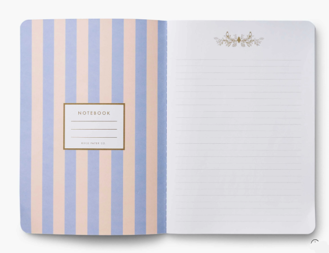Rifle Paper Co. “Hydrangea” Stitched Notebook Set - Set of 3
