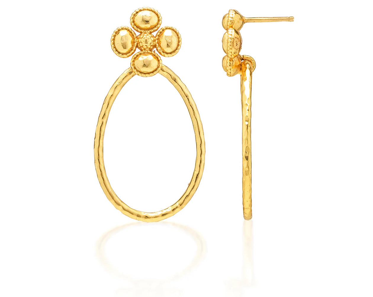 Capucine de Wulf “Berry Clover” Teardrop Earrings-Gold