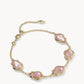 Kendra Scott Adriana Scallop Frame Delicate Chain Bracelet-Gold Light Pink Iridescent Abalone