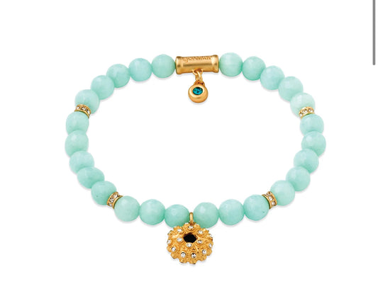 Spartina 449 Stretch Bracelet 6mm-Aqua/Urchin