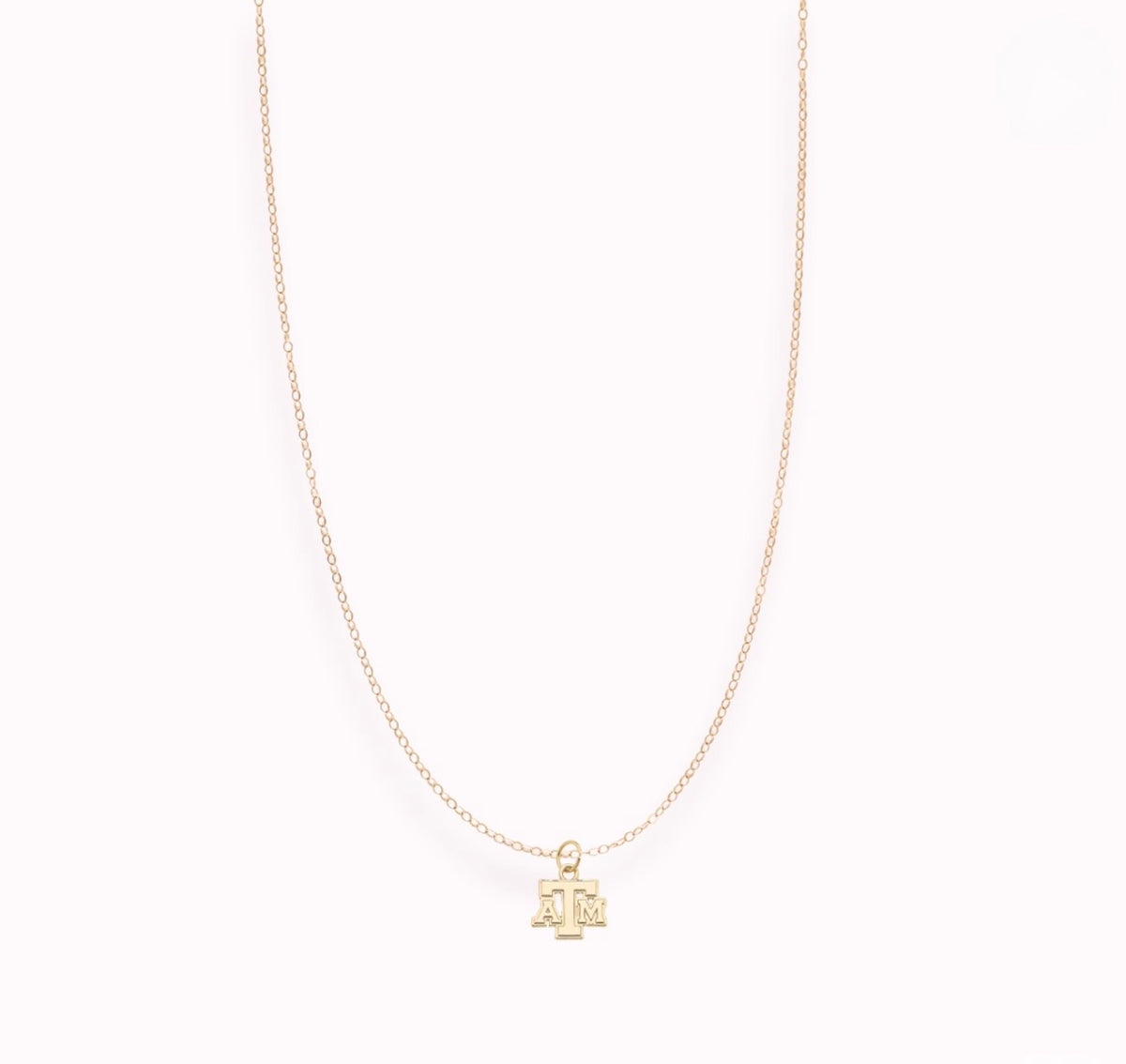 Beaded Blondes "Texas A&M" Charm Necklace-Gold