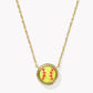 Kendra Scott Softball Short Pendant Necklace-Gold Chartreuse Magnesite