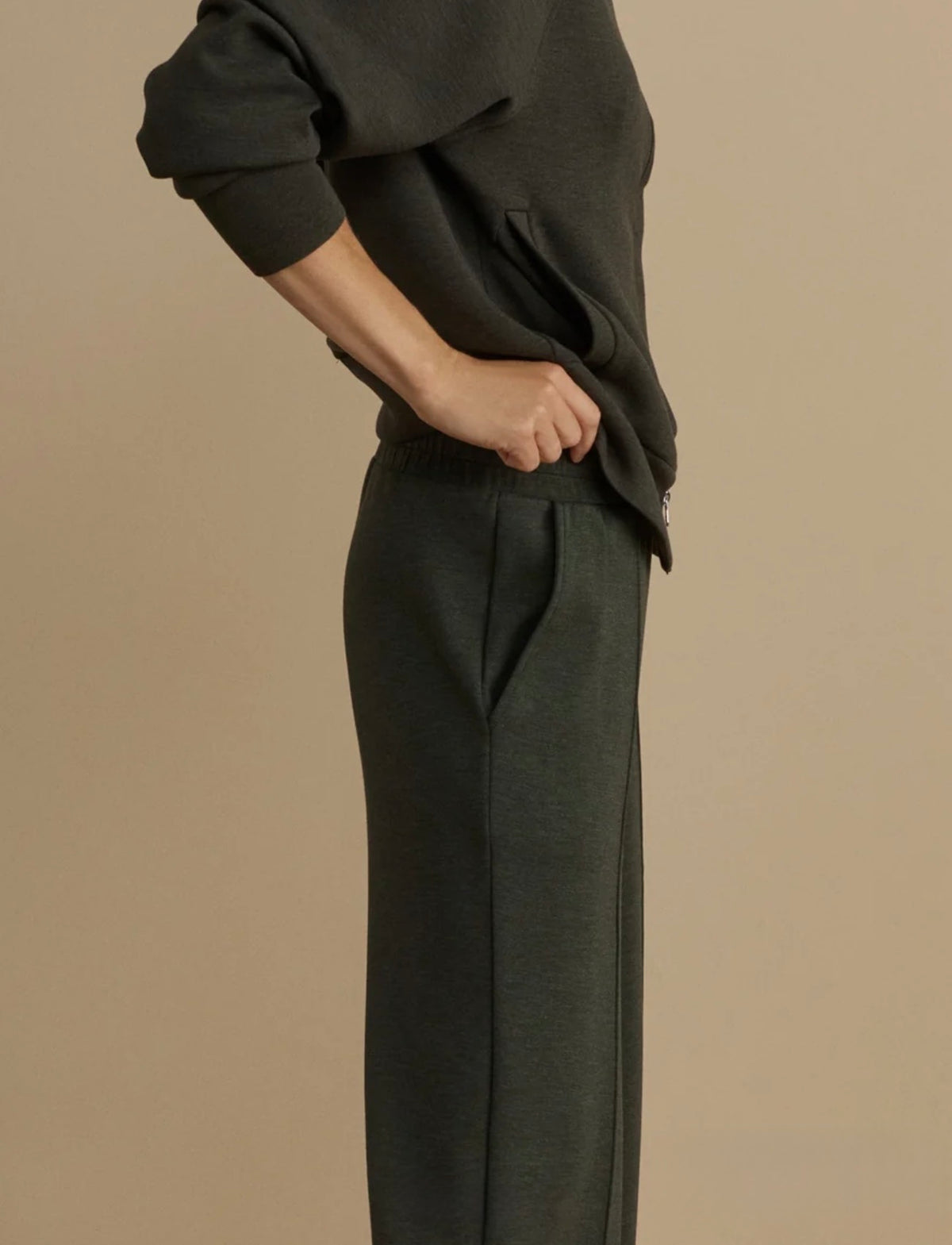 Varley “The Wide Leg” 30” Pant- Olive Marl