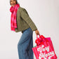 Shiraleah "Very Merry" Gifting Tote-Red/Pink Stripe