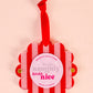 The Darling Effect Holiday Scalloped Frame Ornament-Peppermint Stripes