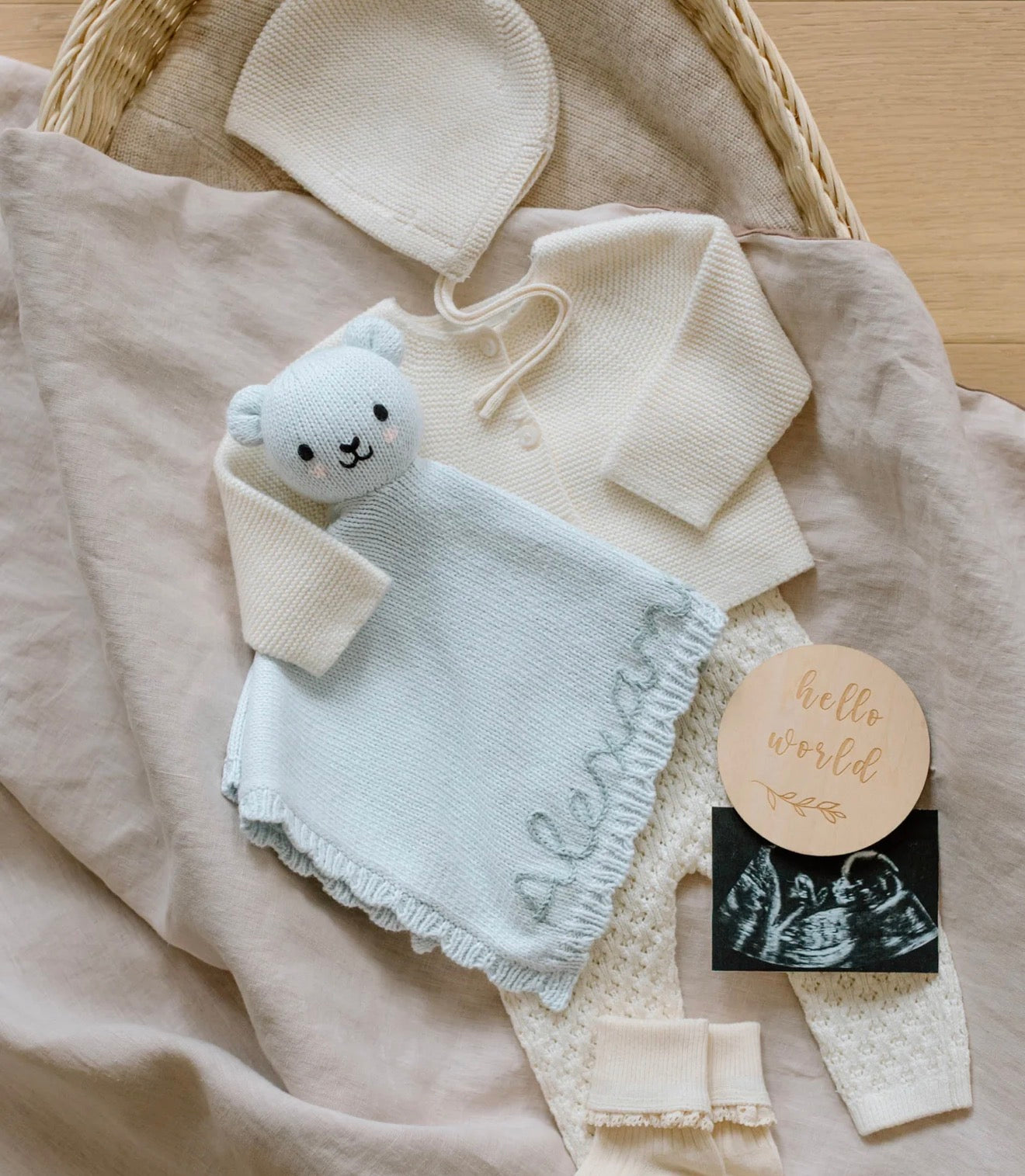 Cuddle + Kind “Baby Bear” Lovey-Blue