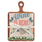 Holiday Cutting Board/Tea Towel Set- Wine is Here