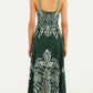 Farm Rio "Miranda" Buckles Maxi Dress-Dark Green