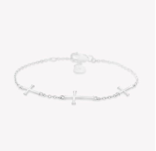Rizen Calvary Cross Bracelet-Silver